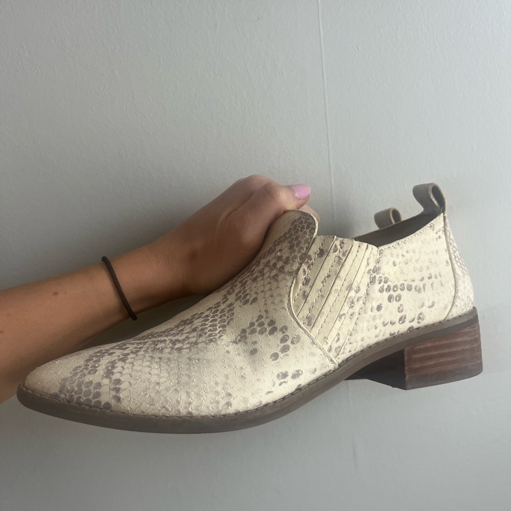 Lucky Brand Snake Print Ankle Boots